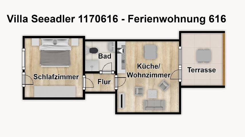 Villa Seeadler Ferienwohnung 616 Binz Esterno foto